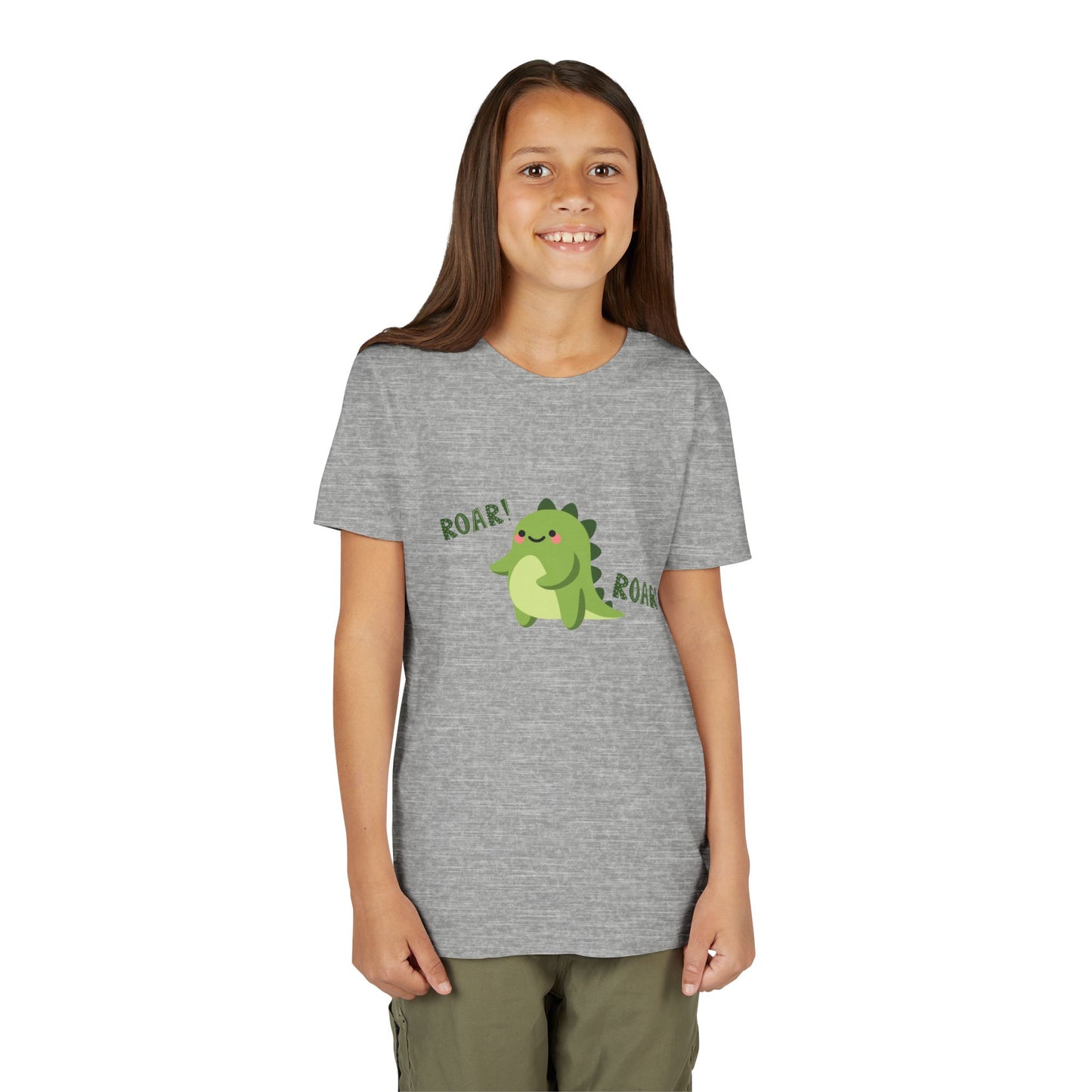 Cute Dino Roar Youth Tee Kids Dinosaur Shirt Fun Summer Outfit