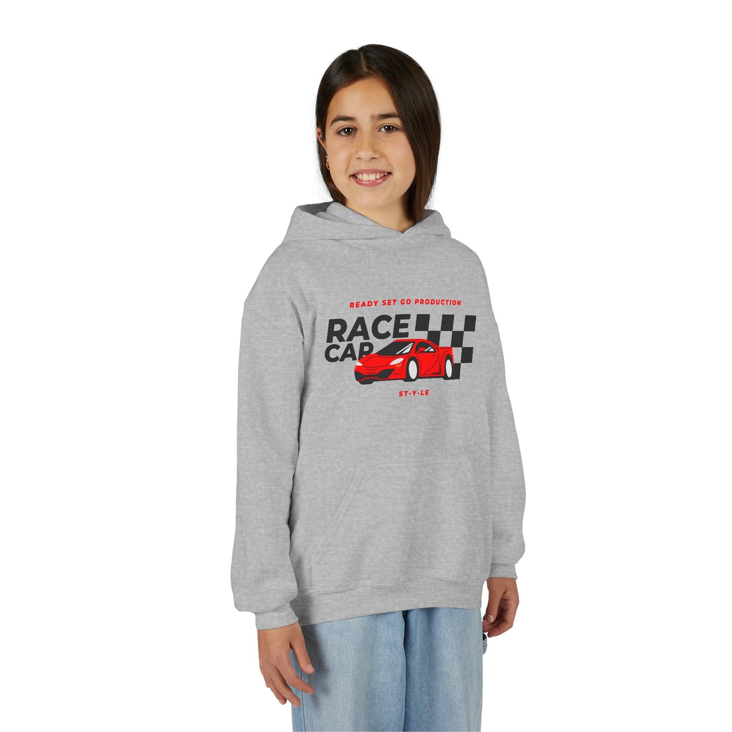Racing Inspired Youth Hoodie Cozy Car Lover Sweatshirt for Kids
