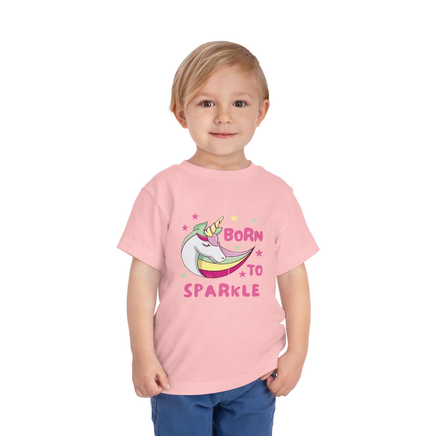 Toddler Unicorn Tee Born to Sparkle Cute Kids Birthday Outfit