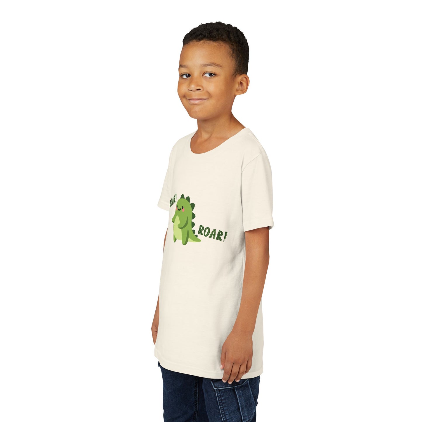 Cute Dino Roar Youth Tee Kids Dinosaur Shirt Fun Summer Outfit