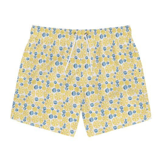Citrus Print Swim Trunks Tropical Summer Swimwear & Fun Beach Holiday Shorts