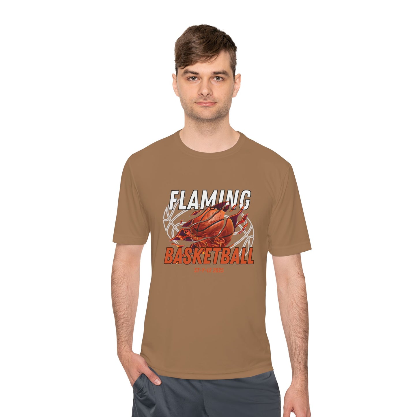 Flaming Basketball Unisex Moisture-Wicking Tee Sportswear & Activewear