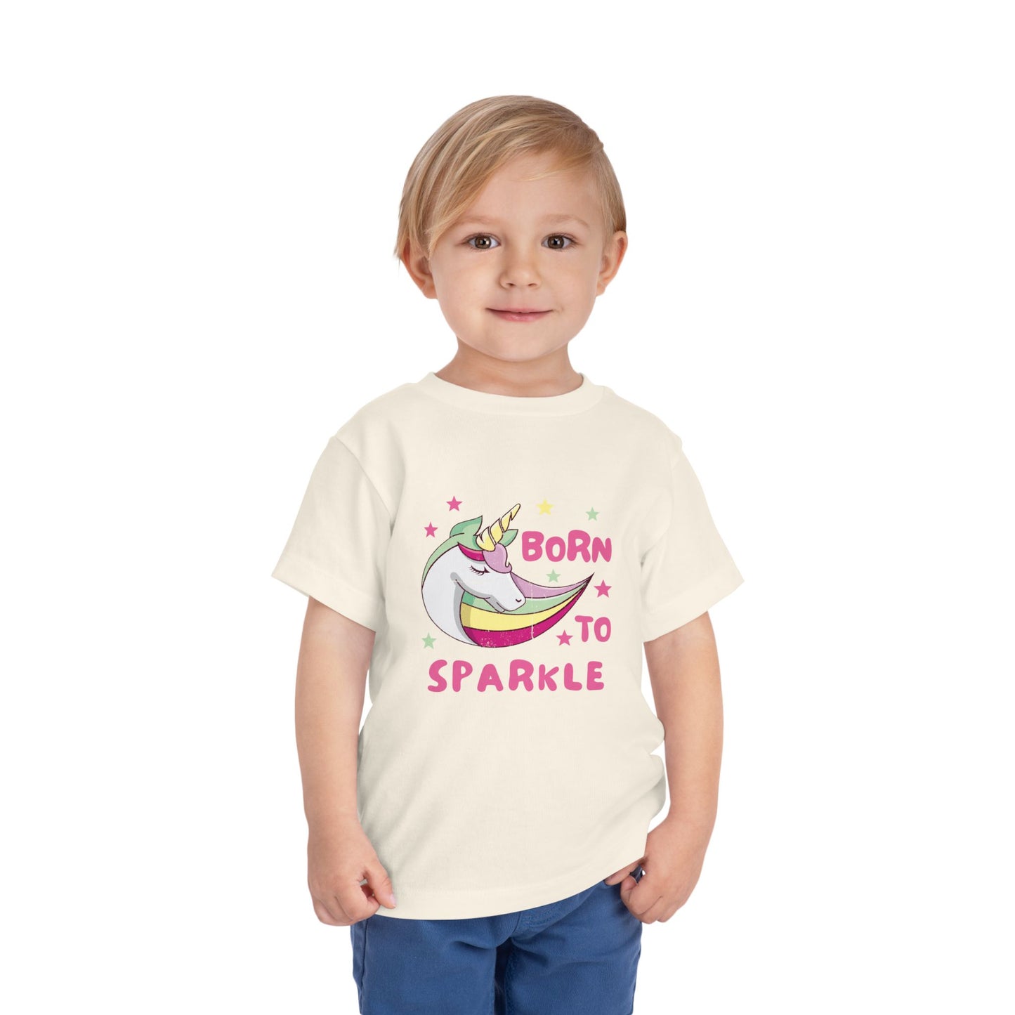 Toddler Unicorn Tee Born to Sparkle Cute Kids Birthday Outfit