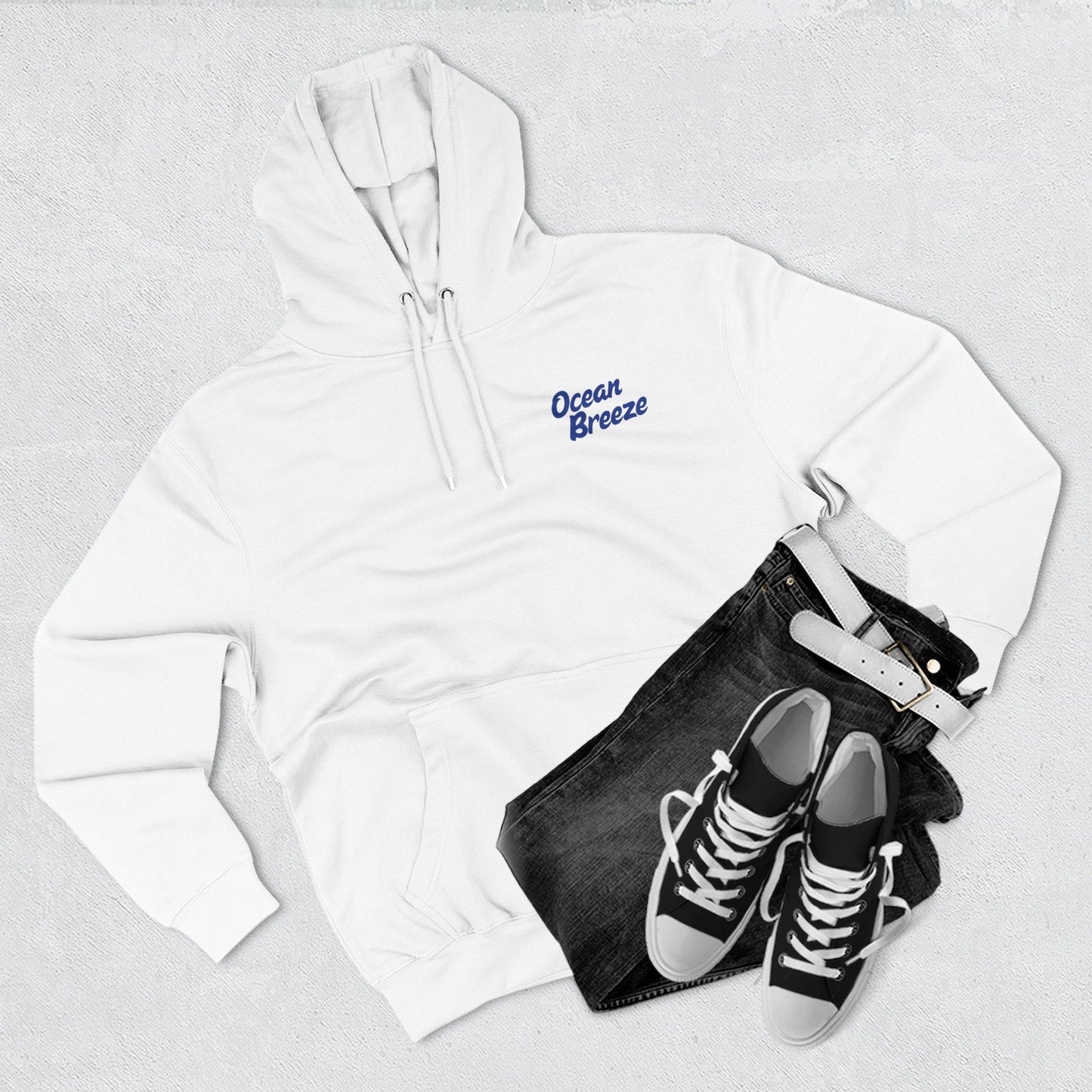Ocean Breeze Fleece Hoodie Coastal Summer Travel Gift Outfit