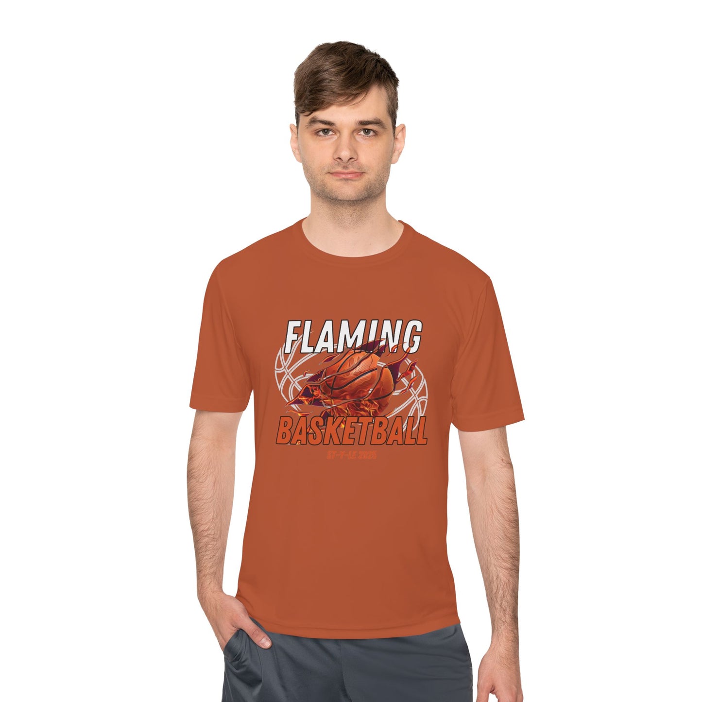 Flaming Basketball Unisex Moisture-Wicking Tee Sportswear & Activewear