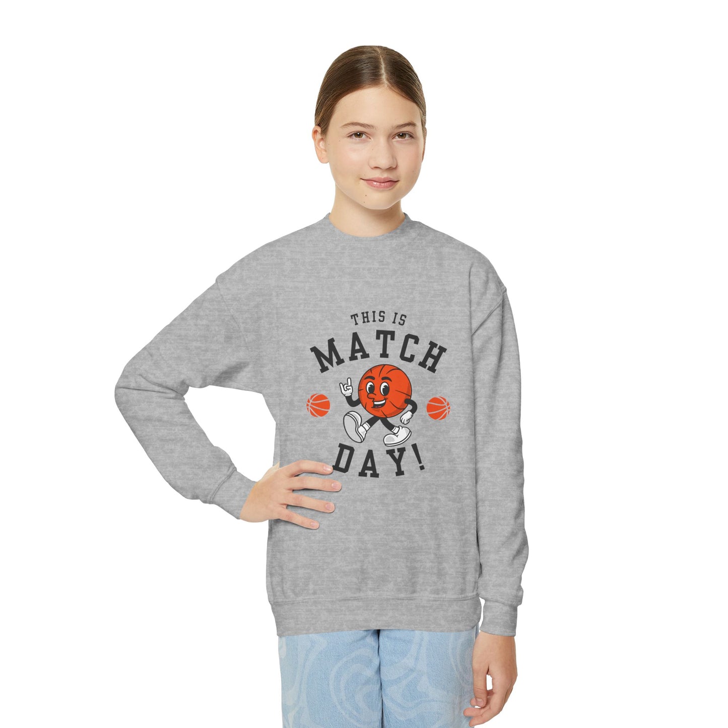 Youth Match Day Crewneck Basketball Sweatshirt Sports Apparel Gift