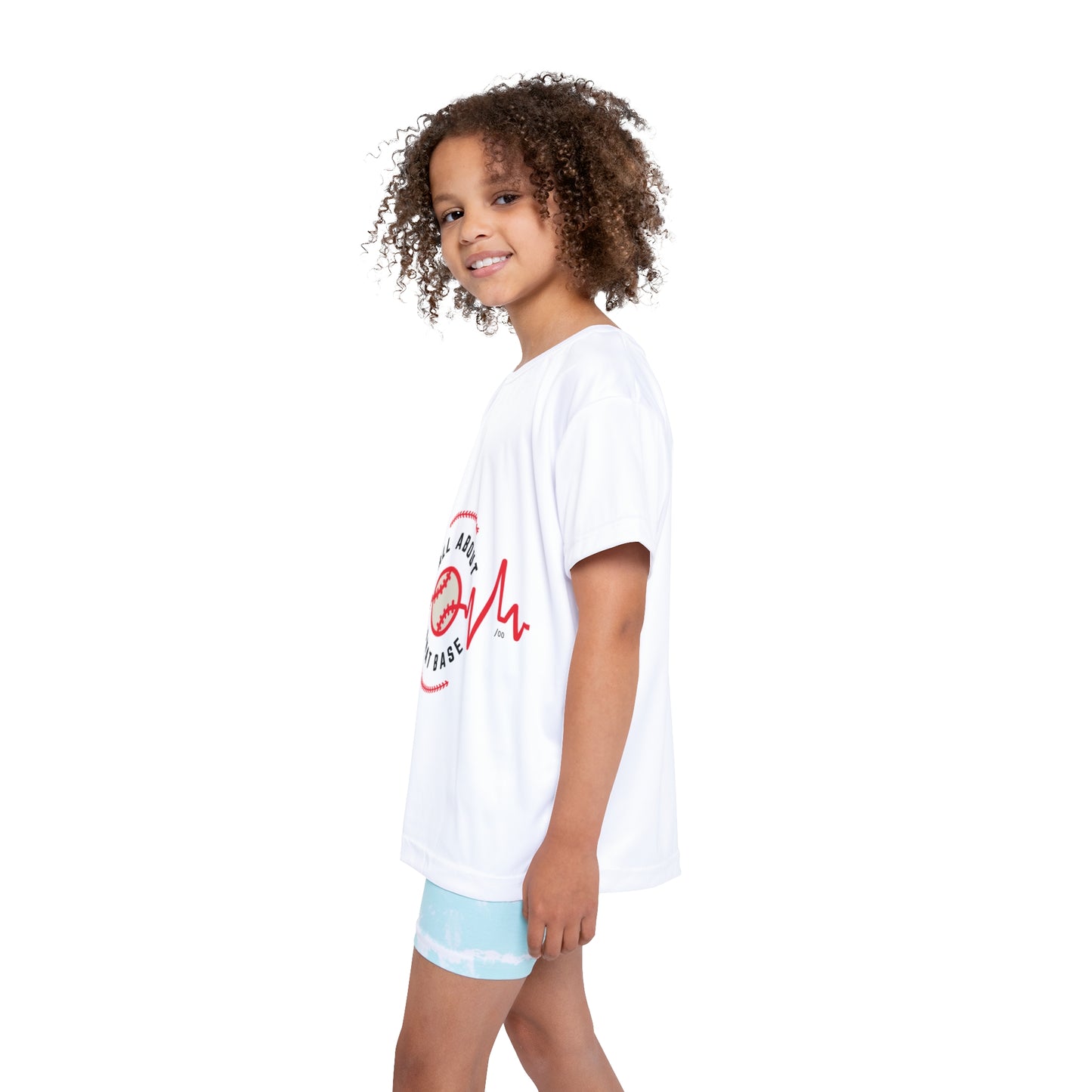 Kids Baseball Jersey – All About That Base Youth Sports Tee