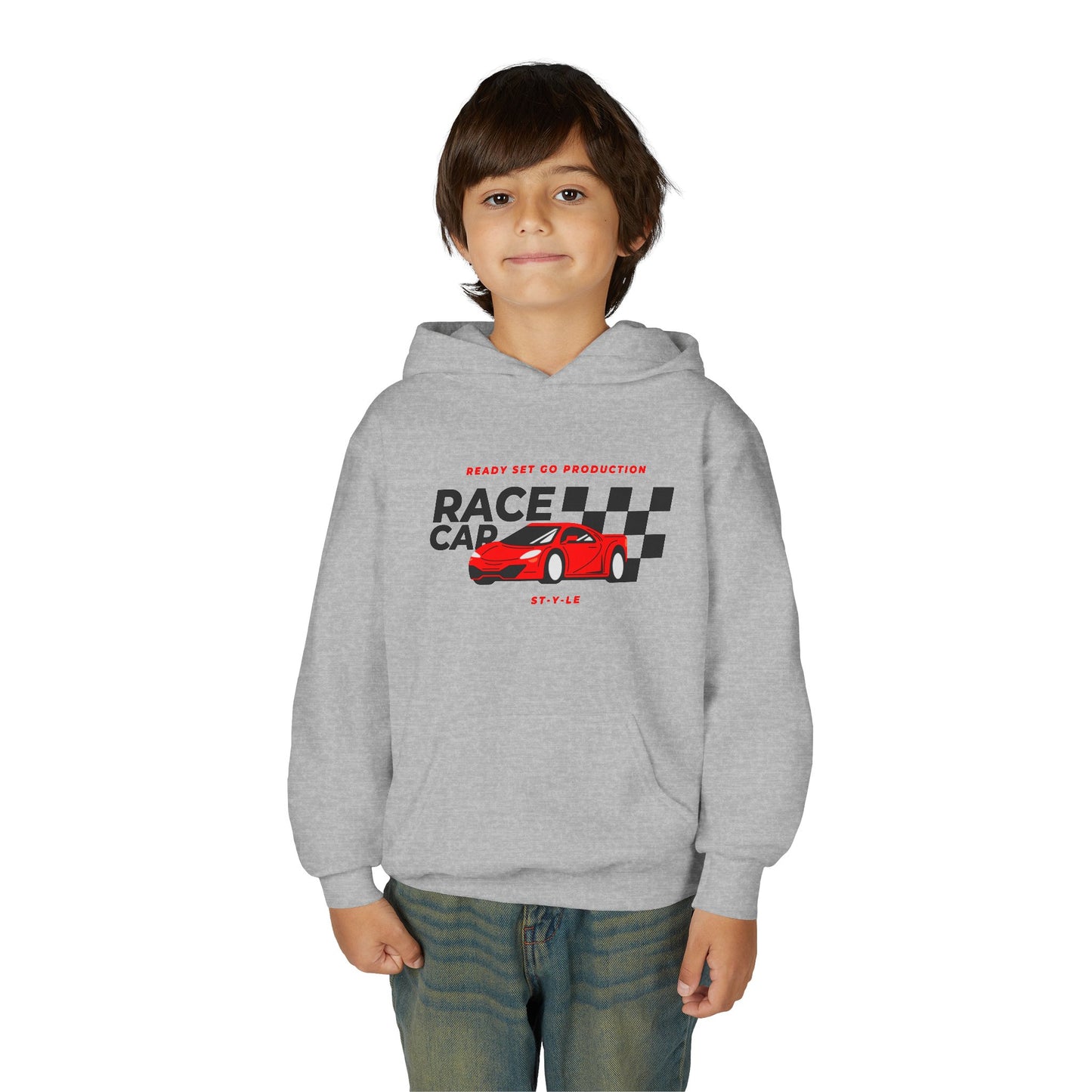 Racing Inspired Youth Hoodie Cozy Car Lover Sweatshirt for Kids