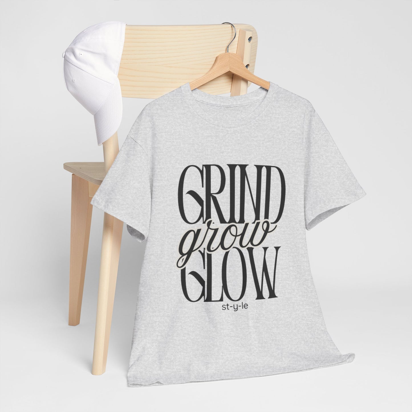 Grind Grow Glow Motivational Unisex Tee