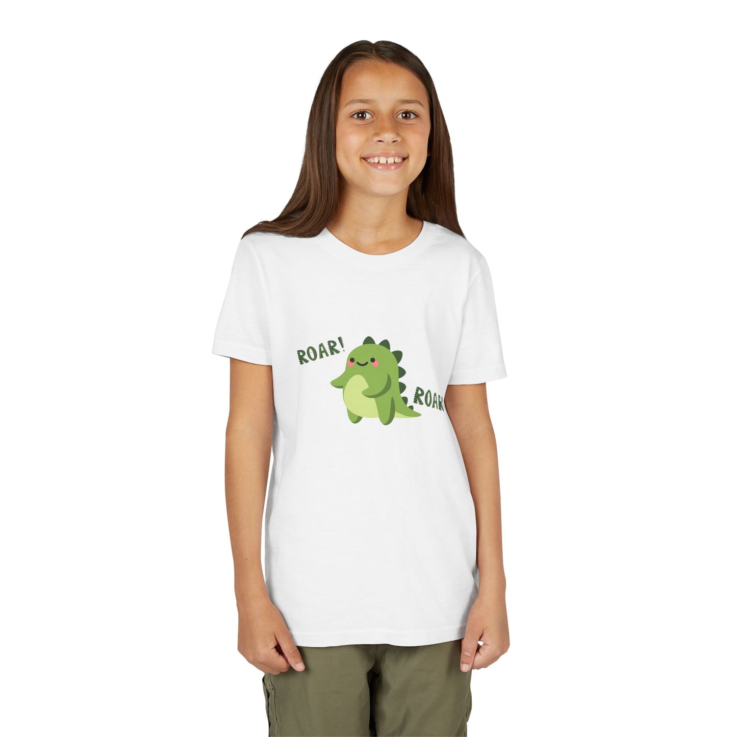 Cute Dino Roar Youth Tee Kids Dinosaur Shirt Fun Summer Outfit