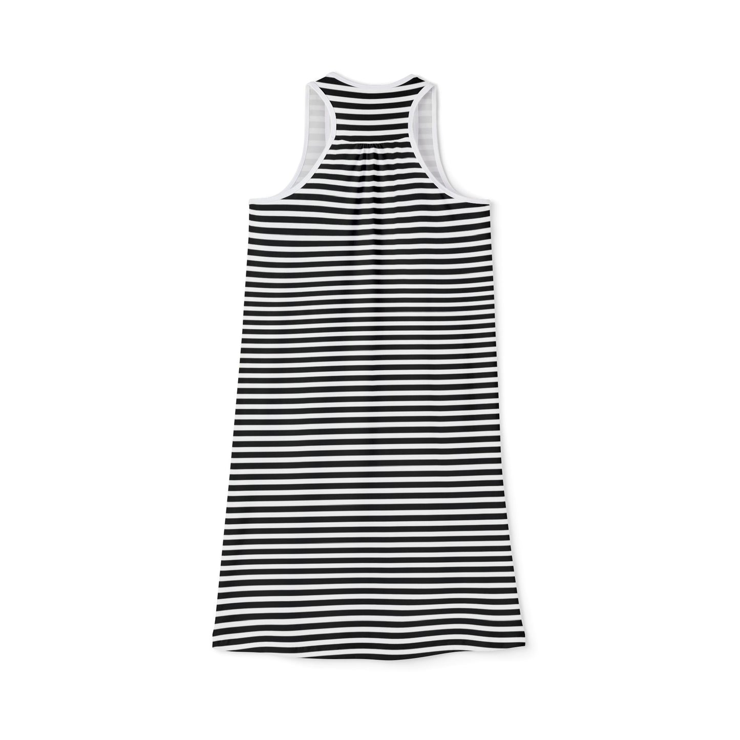 Chic Black and White Striped Women’s Racerback Dress Summer Wear