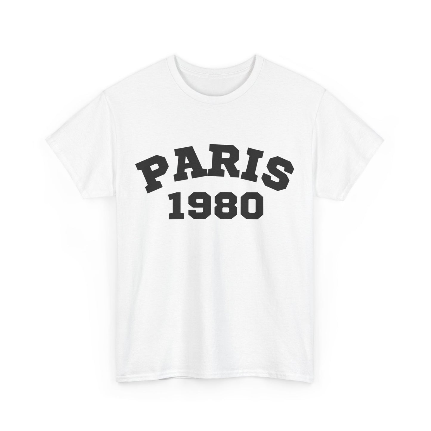 Vintage Paris 1980 Unisex Heavy Cotton Tee  Retro Travel Fashion & Statement Shirt