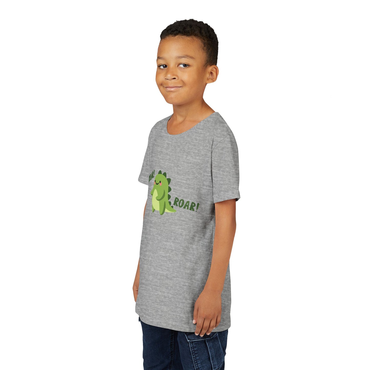 Cute Dino Roar Youth Tee Kids Dinosaur Shirt Fun Summer Outfit