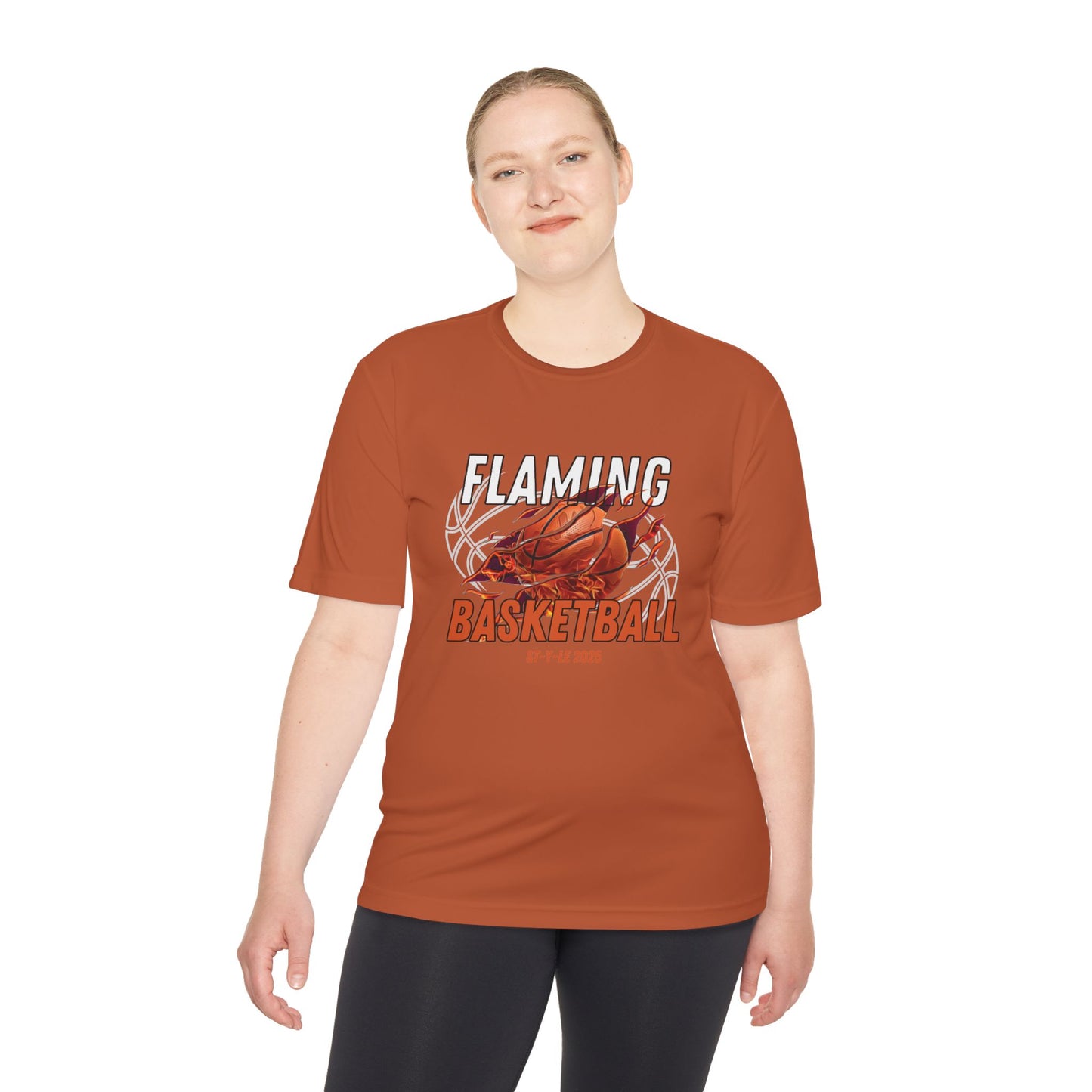 Flaming Basketball Unisex Moisture-Wicking Tee Sportswear & Activewear