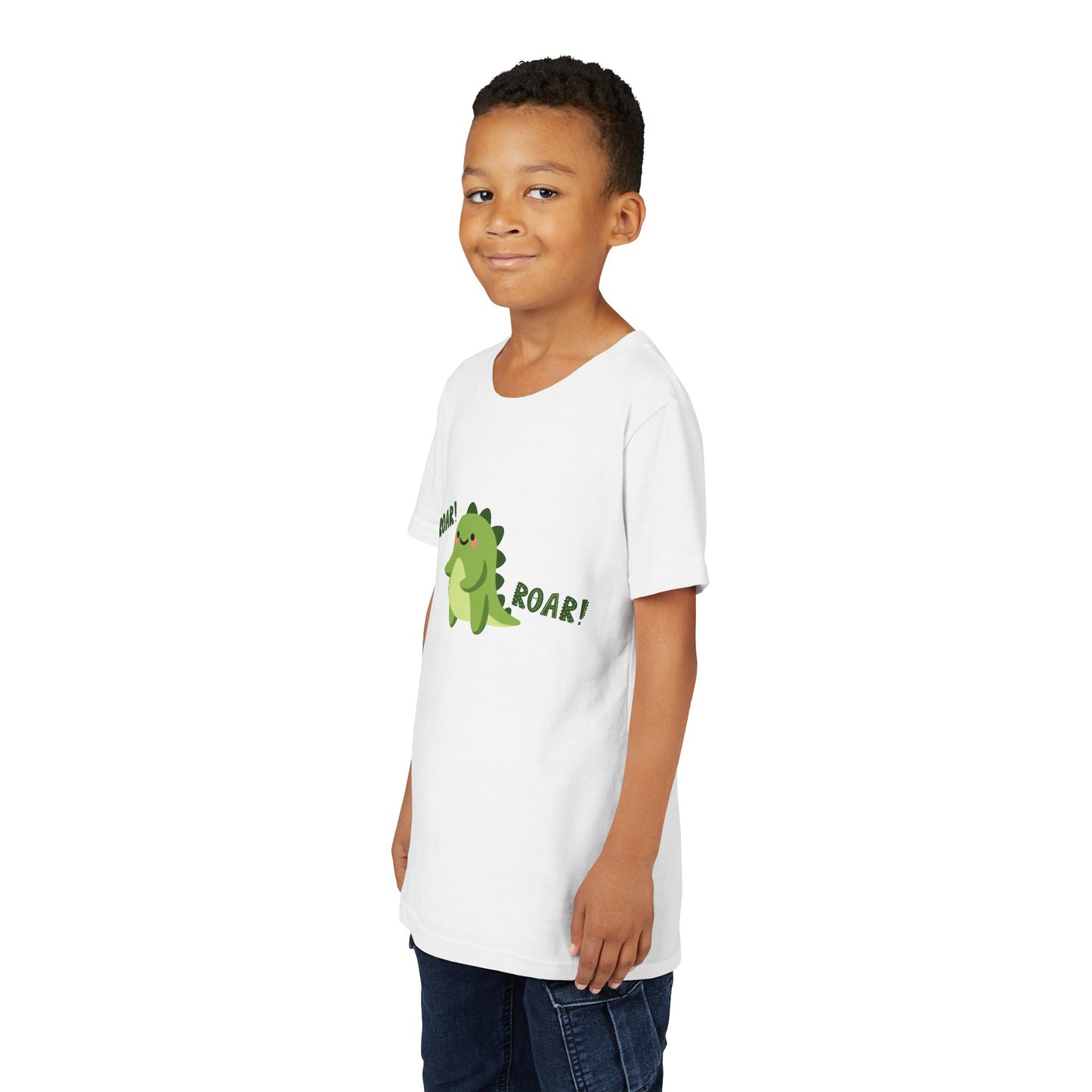 Cute Dino Roar Youth Tee Kids Dinosaur Shirt Fun Summer Outfit