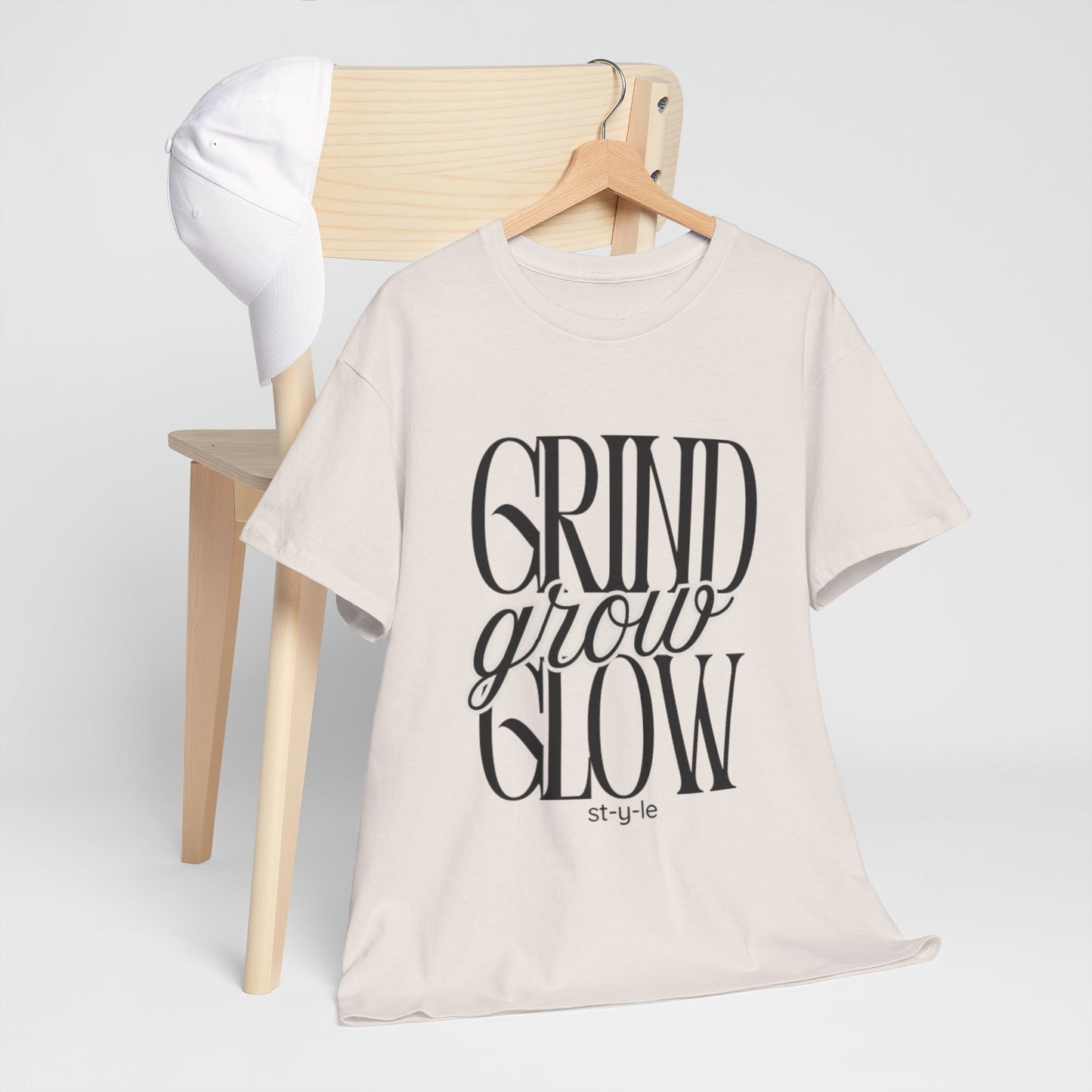 Grind Grow Glow Motivational Unisex Tee