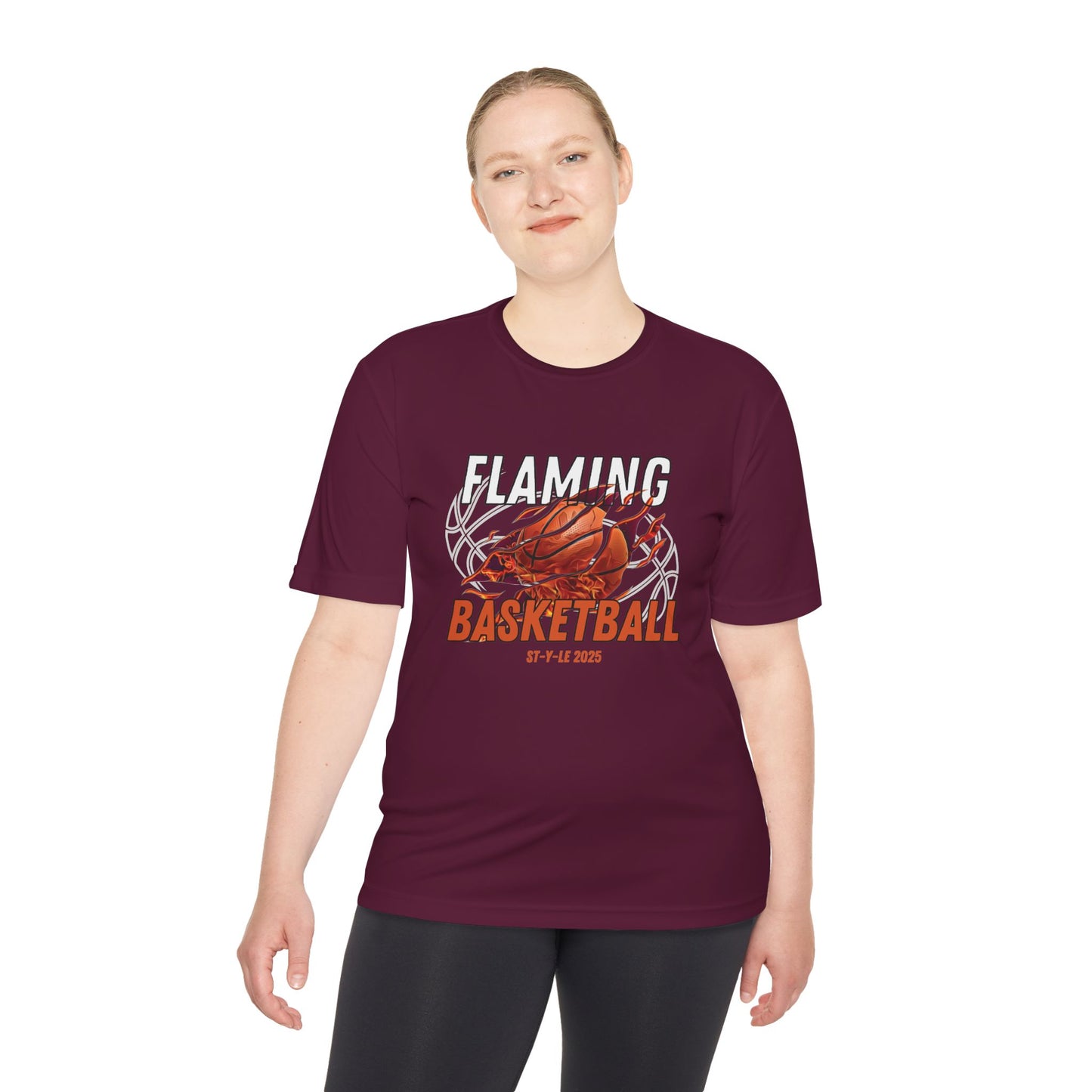 Flaming Basketball Unisex Moisture-Wicking Tee Sportswear & Activewear