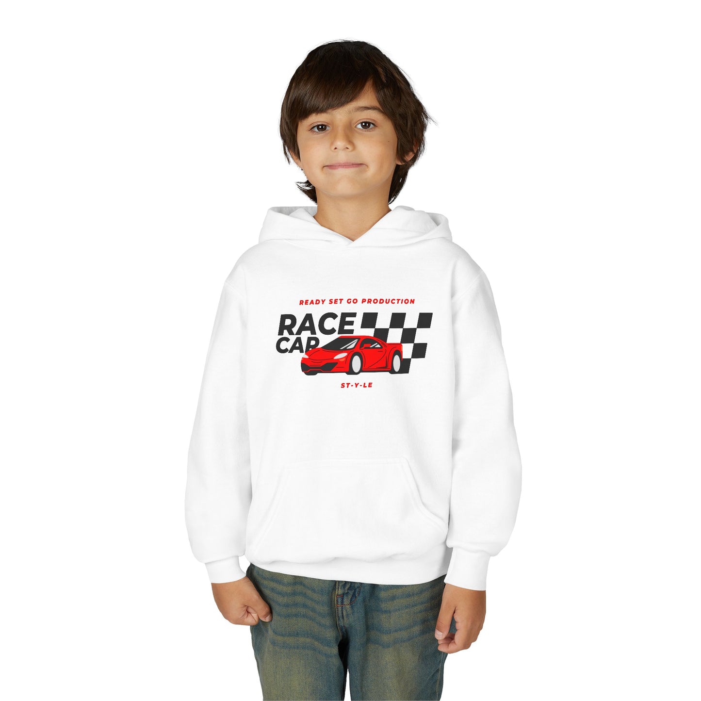 Racing Inspired Youth Hoodie Cozy Car Lover Sweatshirt for Kids