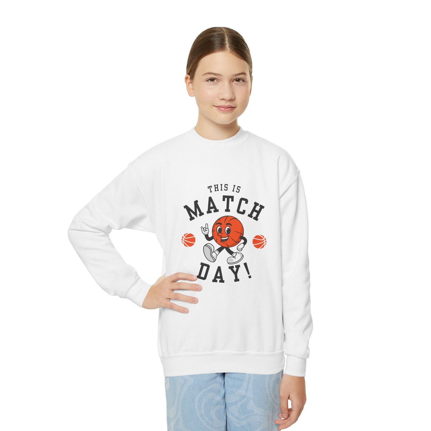 Youth Match Day Crewneck Basketball Sweatshirt Sports Apparel Gift