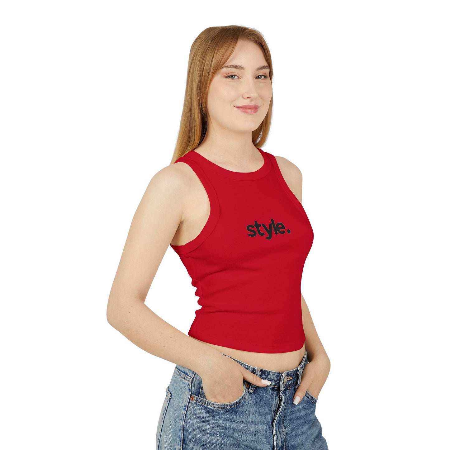 Stylish Women’s Micro Rib Racer Tank – Casual, Summer Fashion & Workout Top
