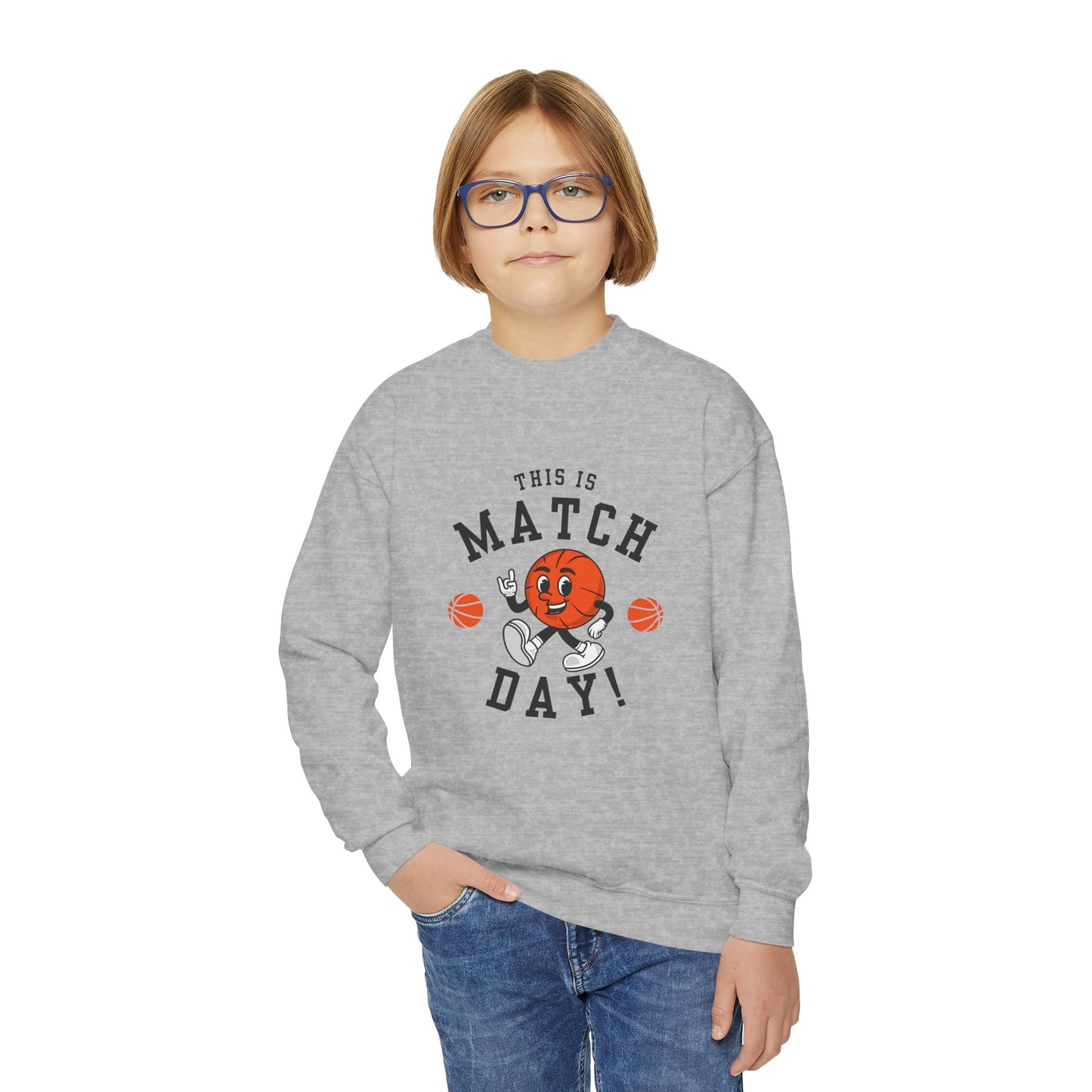 Youth Match Day Crewneck Basketball Sweatshirt Sports Apparel Gift