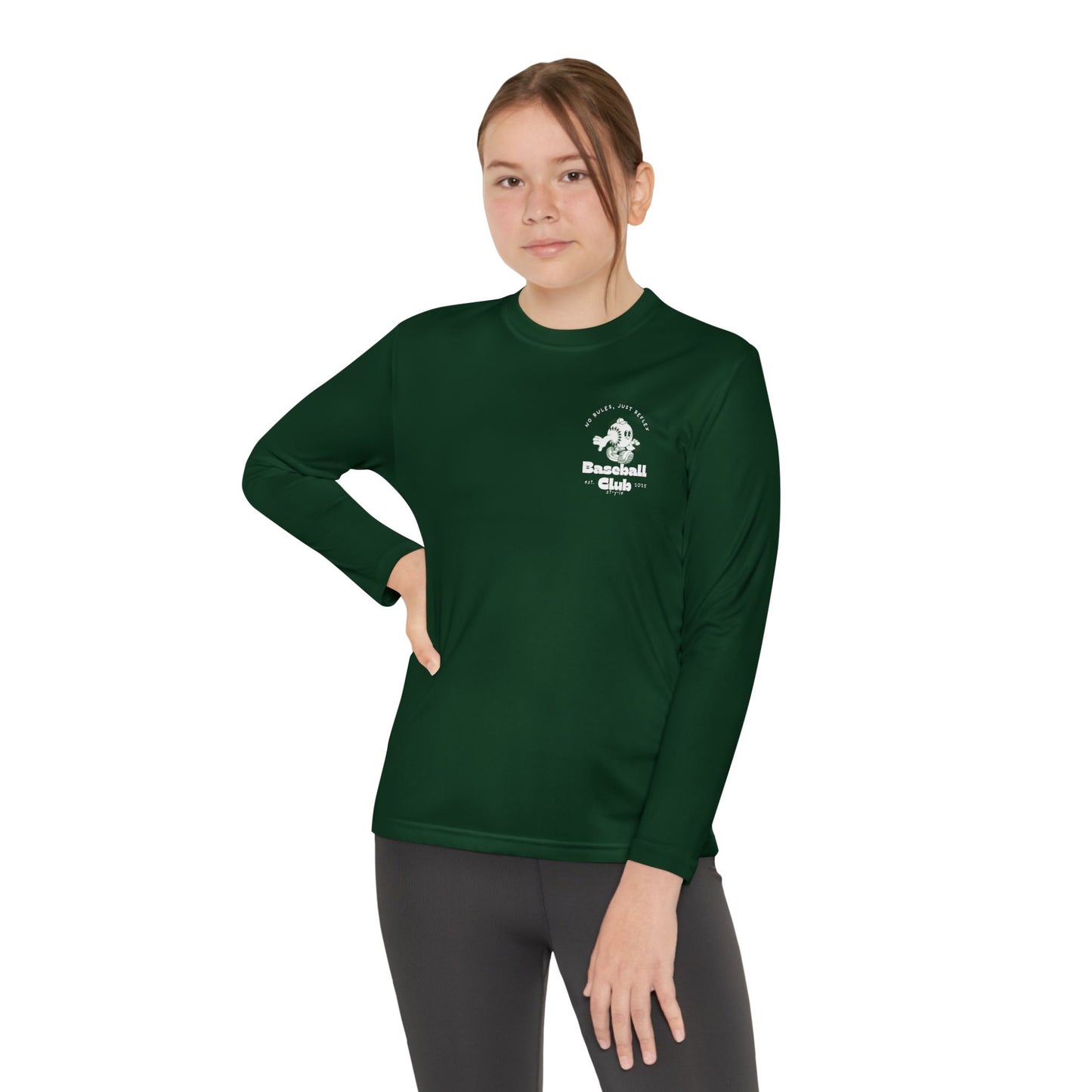 Youth Long Sleeve Baseball Tee Athletic Sportswear for Kids