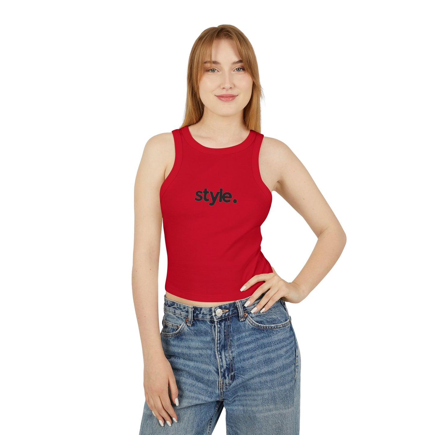 Stylish Women’s Micro Rib Racer Tank – Casual, Summer Fashion & Workout Top