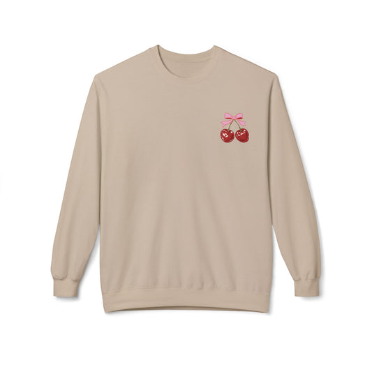 Cherry on Top Fleece Crewneck – Cute, Funny, Casual Gift for Her