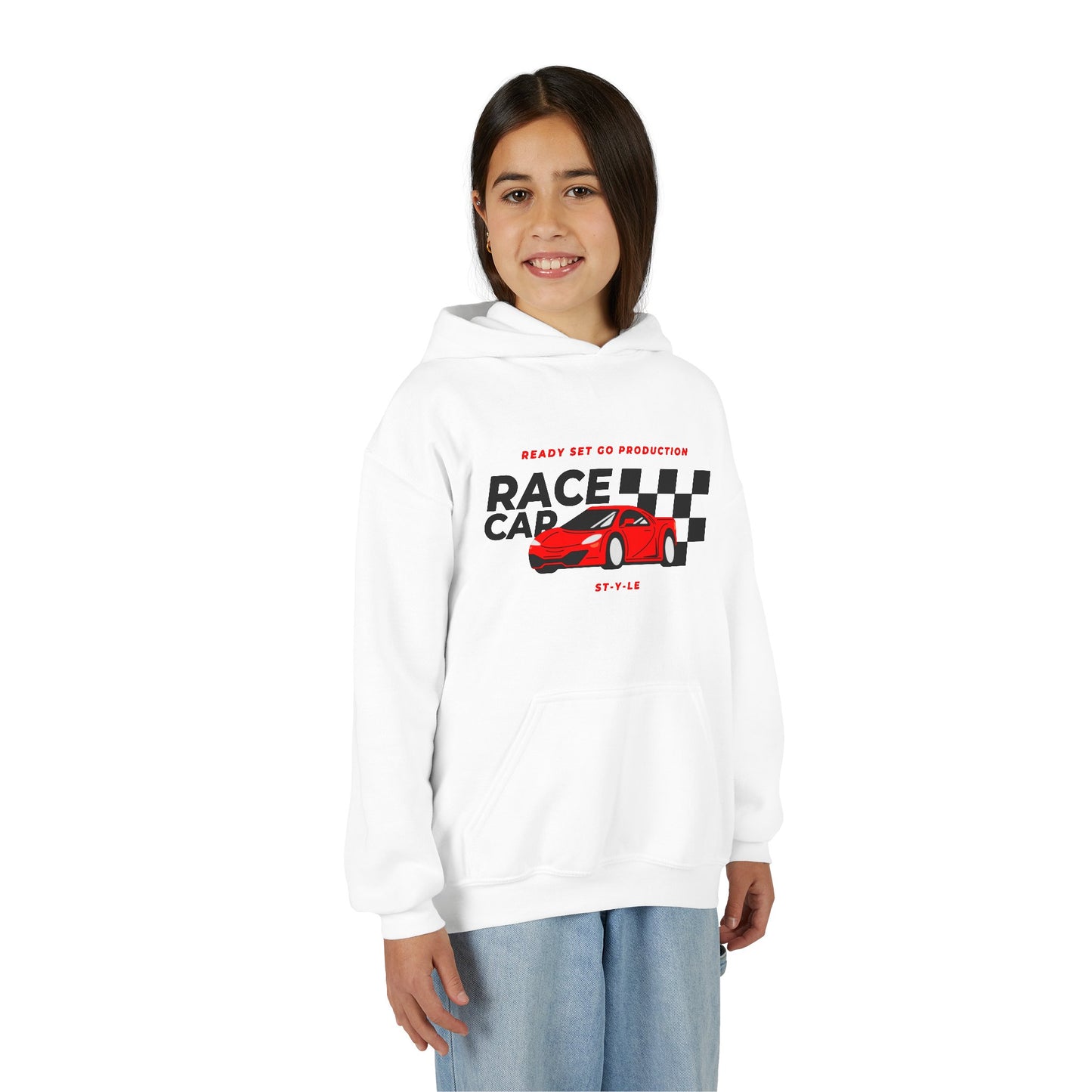 Racing Inspired Youth Hoodie Cozy Car Lover Sweatshirt for Kids