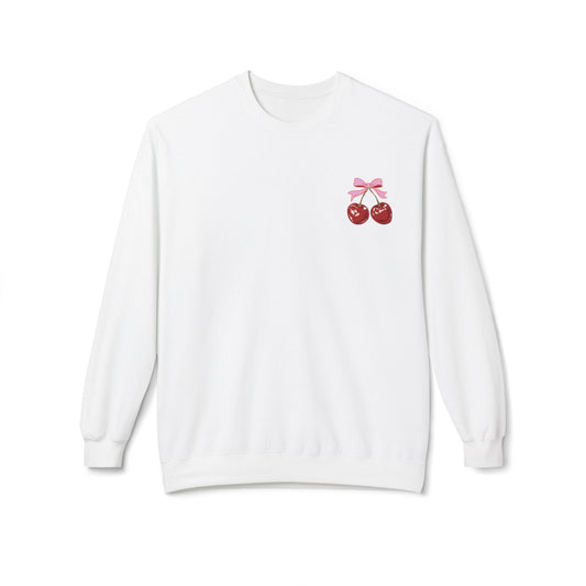 Cherry on Top Fleece Crewneck – Cute, Funny, Casual Gift for Her