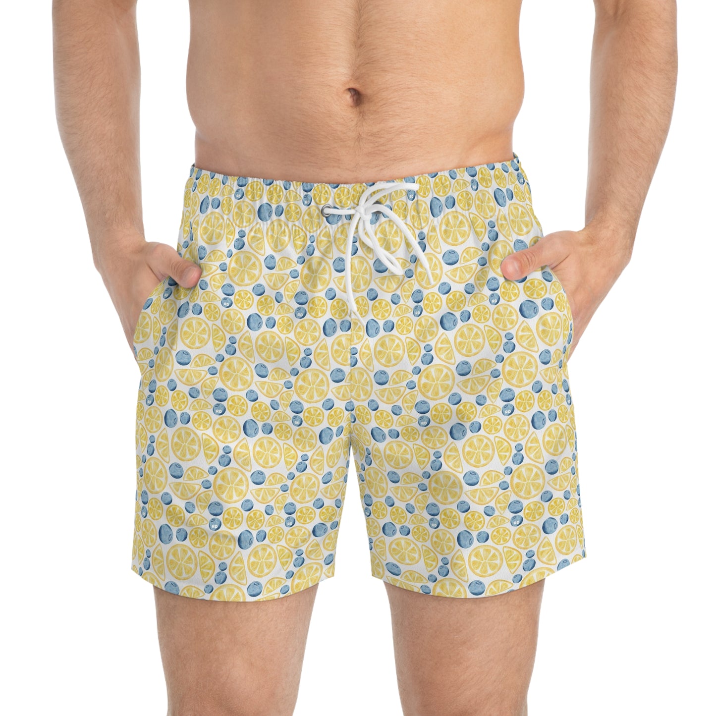 Citrus Print Swim Trunks Tropical Summer Swimwear & Fun Beach Holiday Shorts