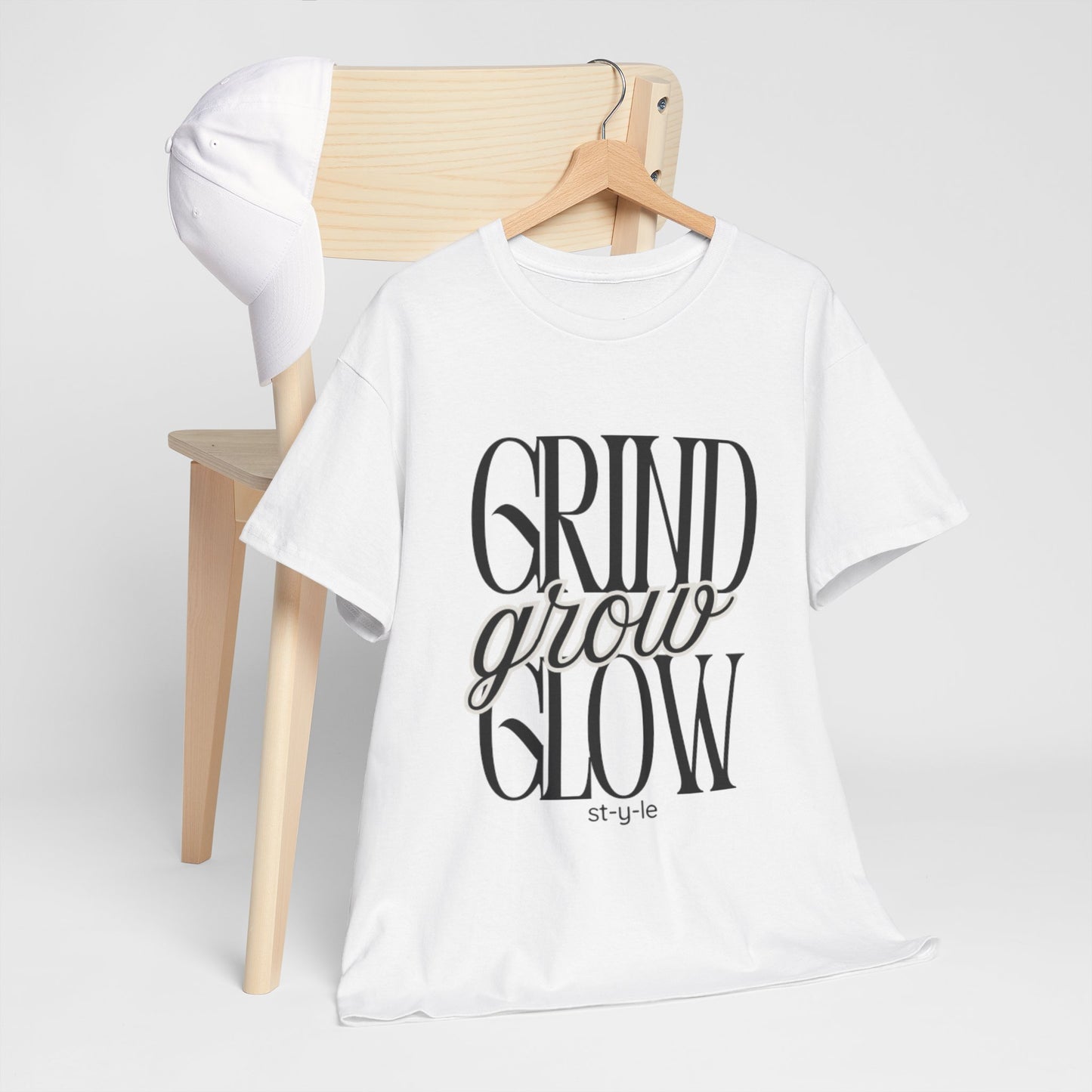 Grind Grow Glow Motivational Unisex Tee