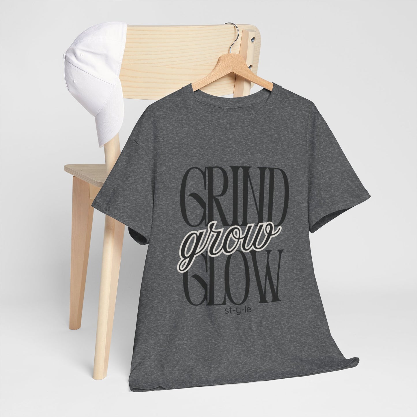 Grind Grow Glow Motivational Unisex Tee