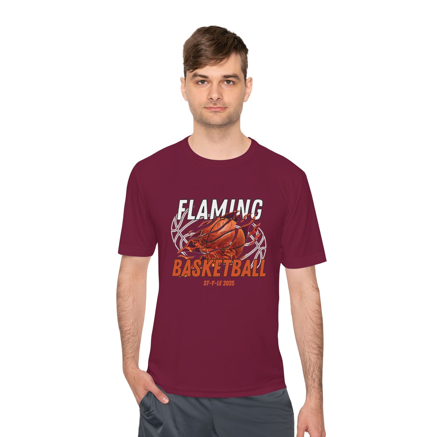Flaming Basketball Unisex Moisture-Wicking Tee Sportswear & Activewear