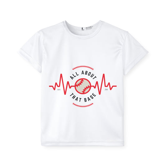 Kids Baseball Jersey – All About That Base Youth Sports Tee