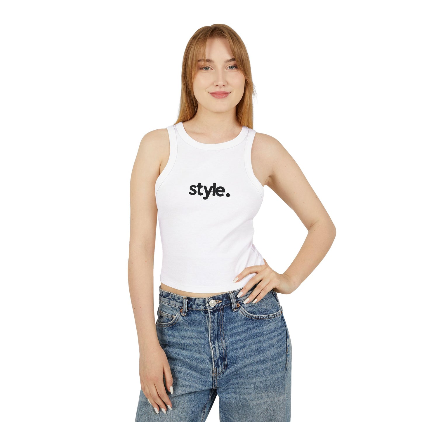 Stylish Women’s Micro Rib Racer Tank – Casual, Summer Fashion & Workout Top