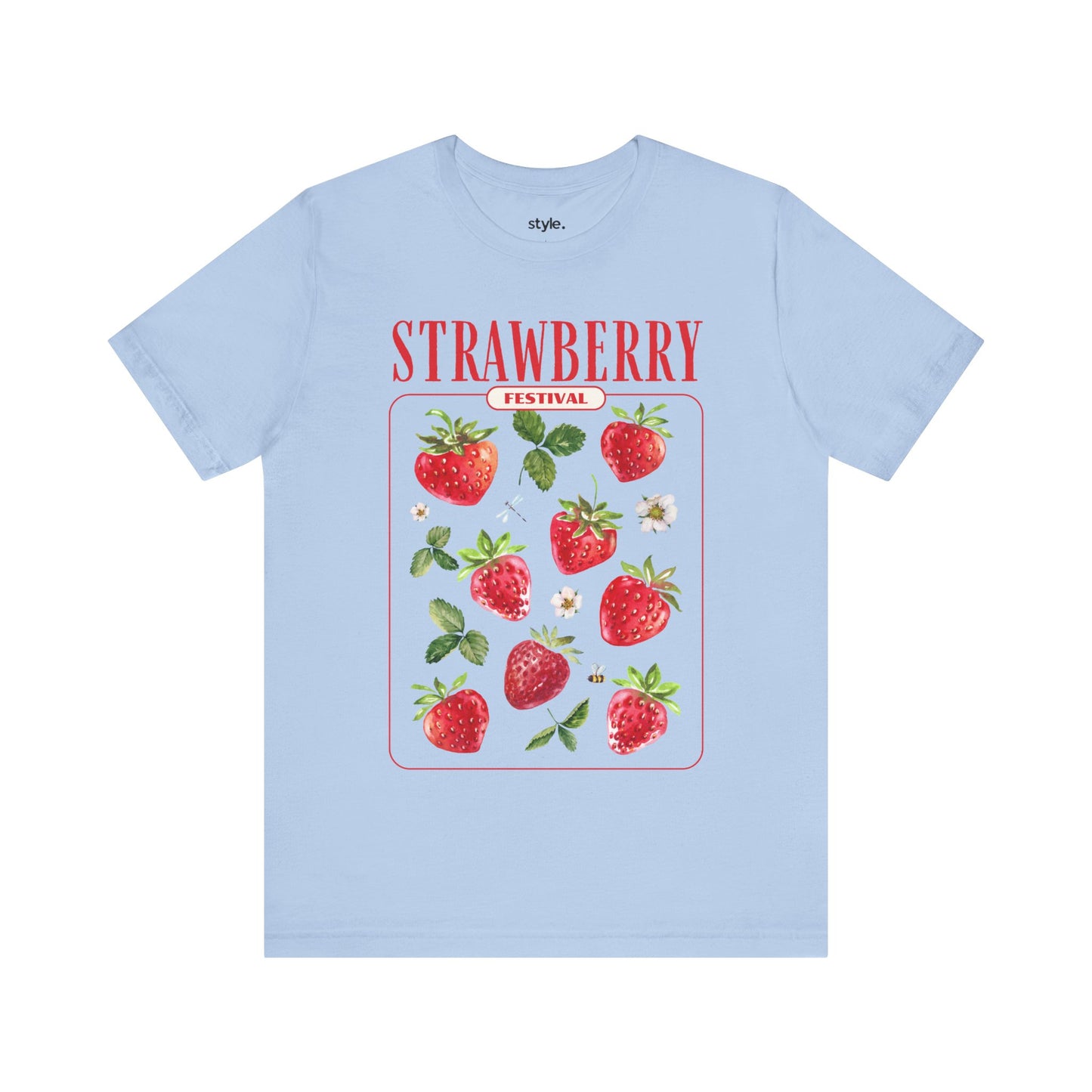Strawberry Festival Unisex Tee Cute Summer Graphic Shirt for Fruit & Berry Lovers