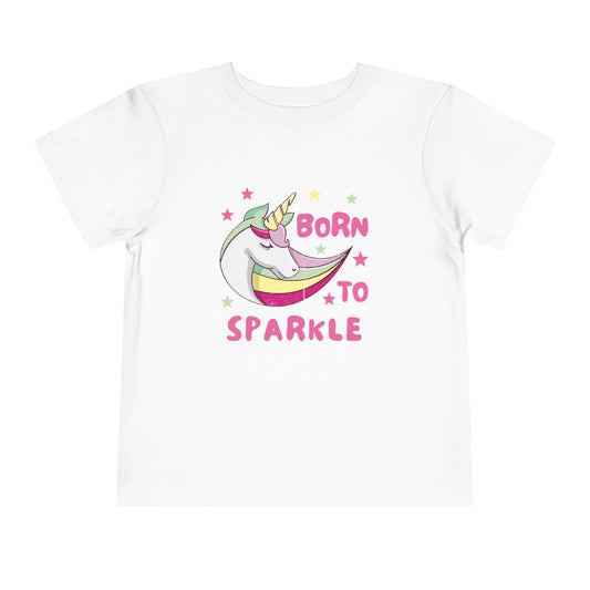 Toddler Unicorn Tee Born to Sparkle Cute Kids Birthday Outfit