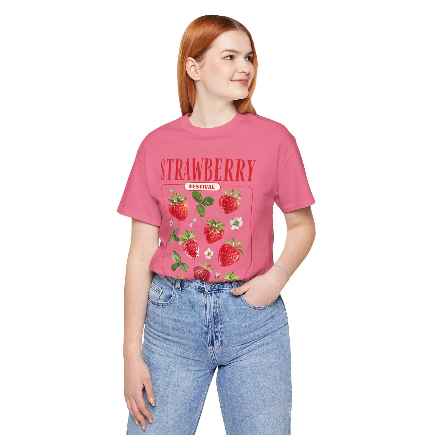 Strawberry Festival Unisex Tee Cute Summer Graphic Shirt for Fruit & Berry Lovers