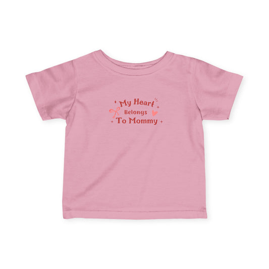 My Heart Belongs to Mommy Infant Tee Cute Baby Shower Toddler Top