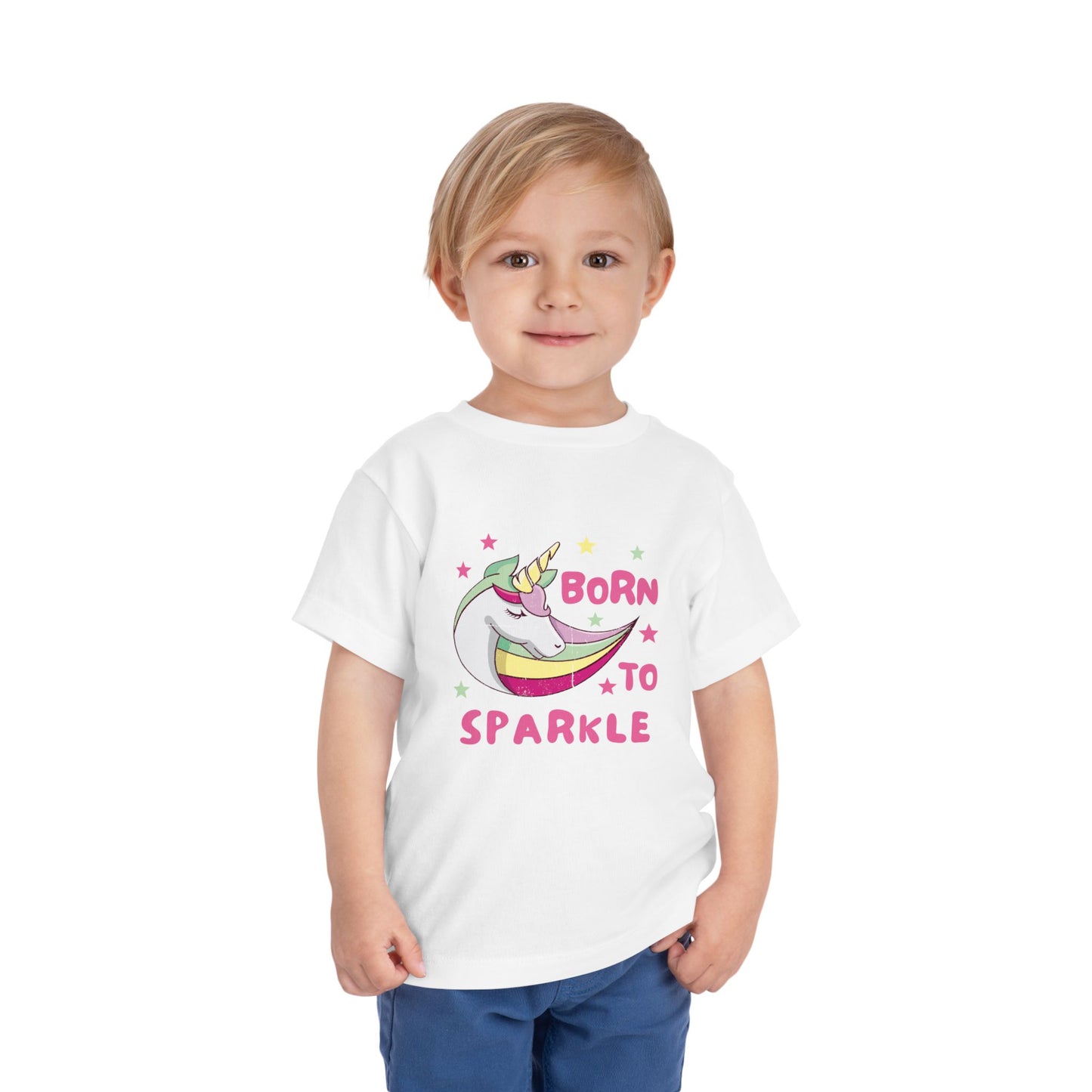Toddler Unicorn Tee Born to Sparkle Cute Kids Birthday Outfit