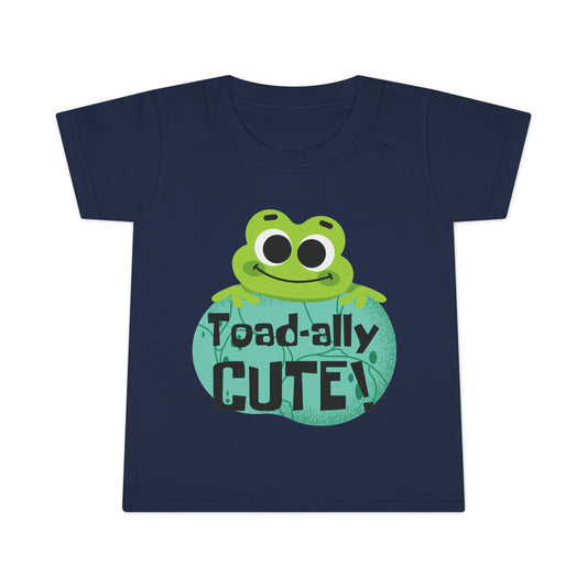 Toad-ally Cute Toddler T Shirt Playful Frog Kids Outfit