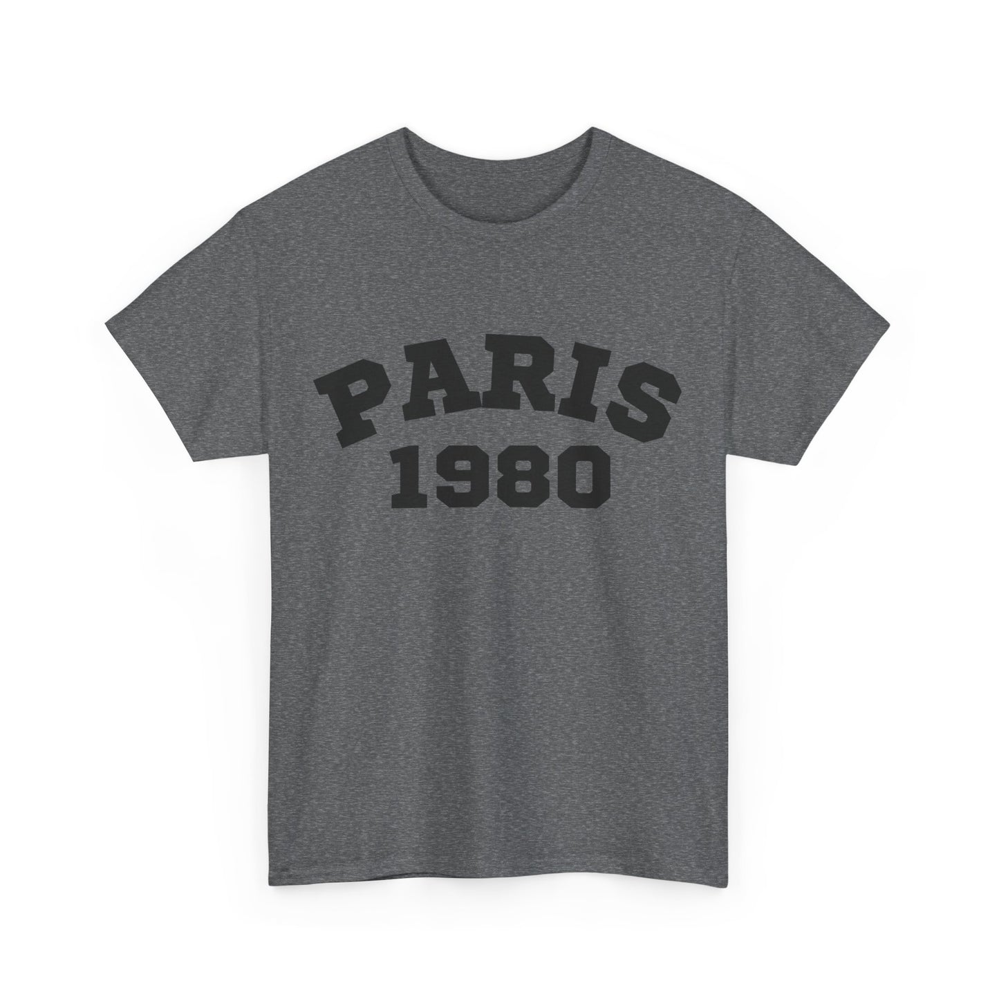 Vintage Paris 1980 Unisex Heavy Cotton Tee  Retro Travel Fashion & Statement Shirt
