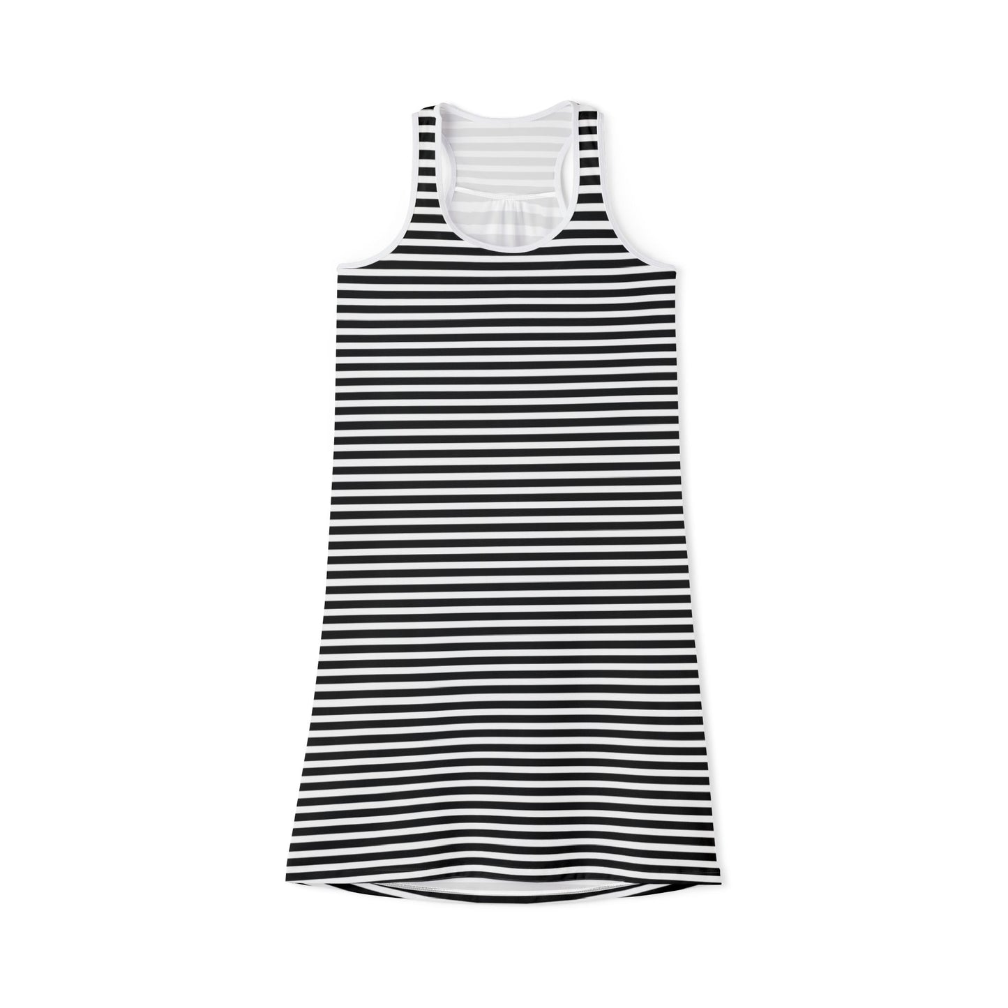 Chic Black and White Striped Women’s Racerback Dress Summer Wear