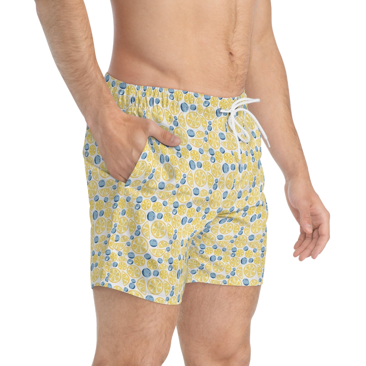 Citrus Print Swim Trunks Tropical Summer Swimwear & Fun Beach Holiday Shorts