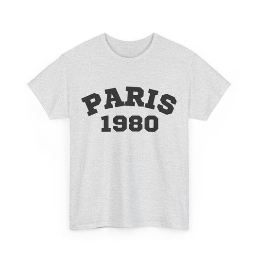 Vintage Paris 1980 Unisex Heavy Cotton Tee  Retro Travel Fashion & Statement Shirt