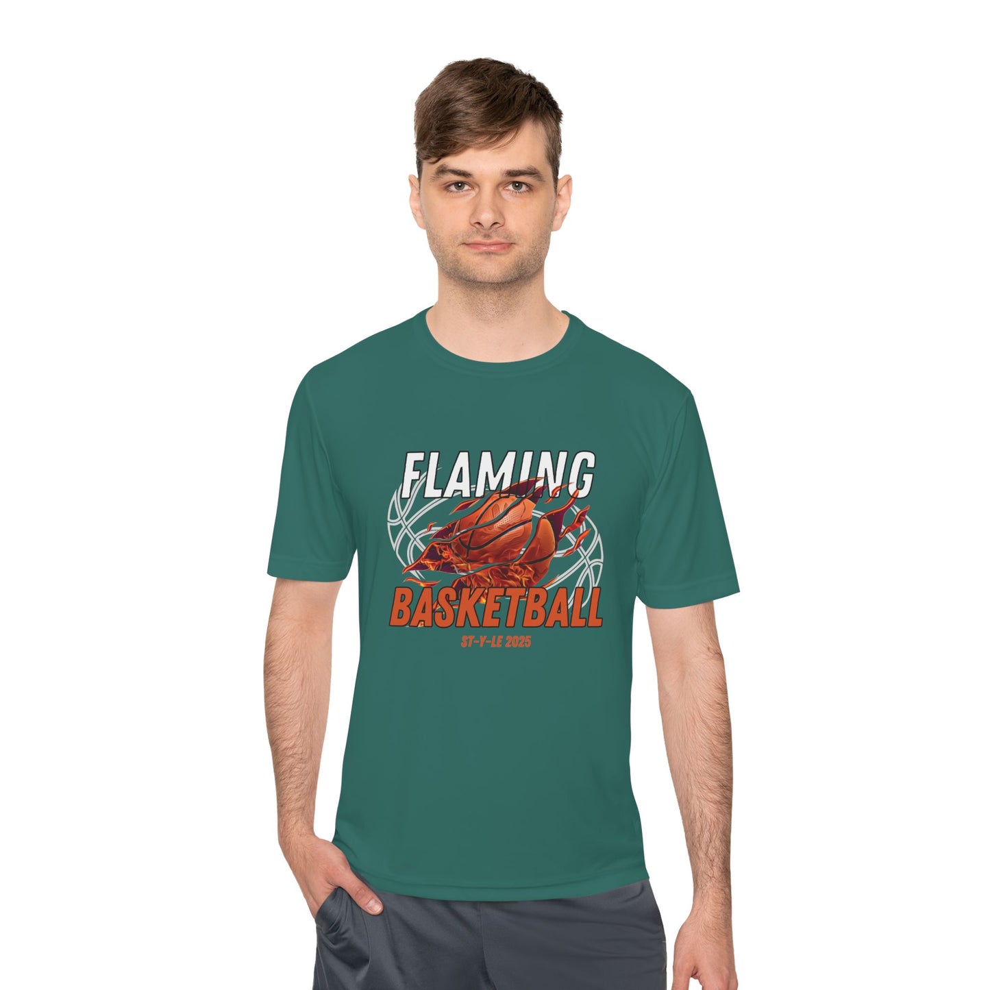 Flaming Basketball Unisex Moisture-Wicking Tee Sportswear & Activewear