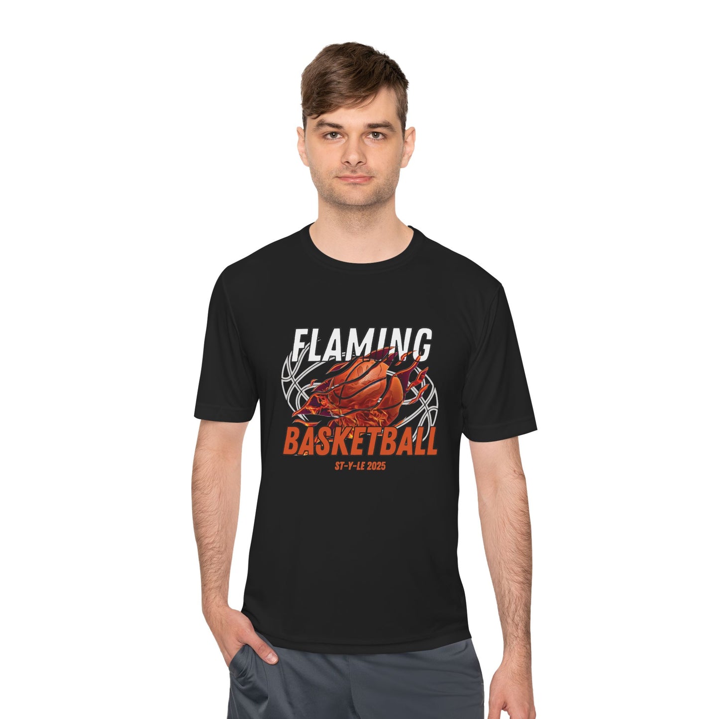 Flaming Basketball Unisex Moisture-Wicking Tee Sportswear & Activewear