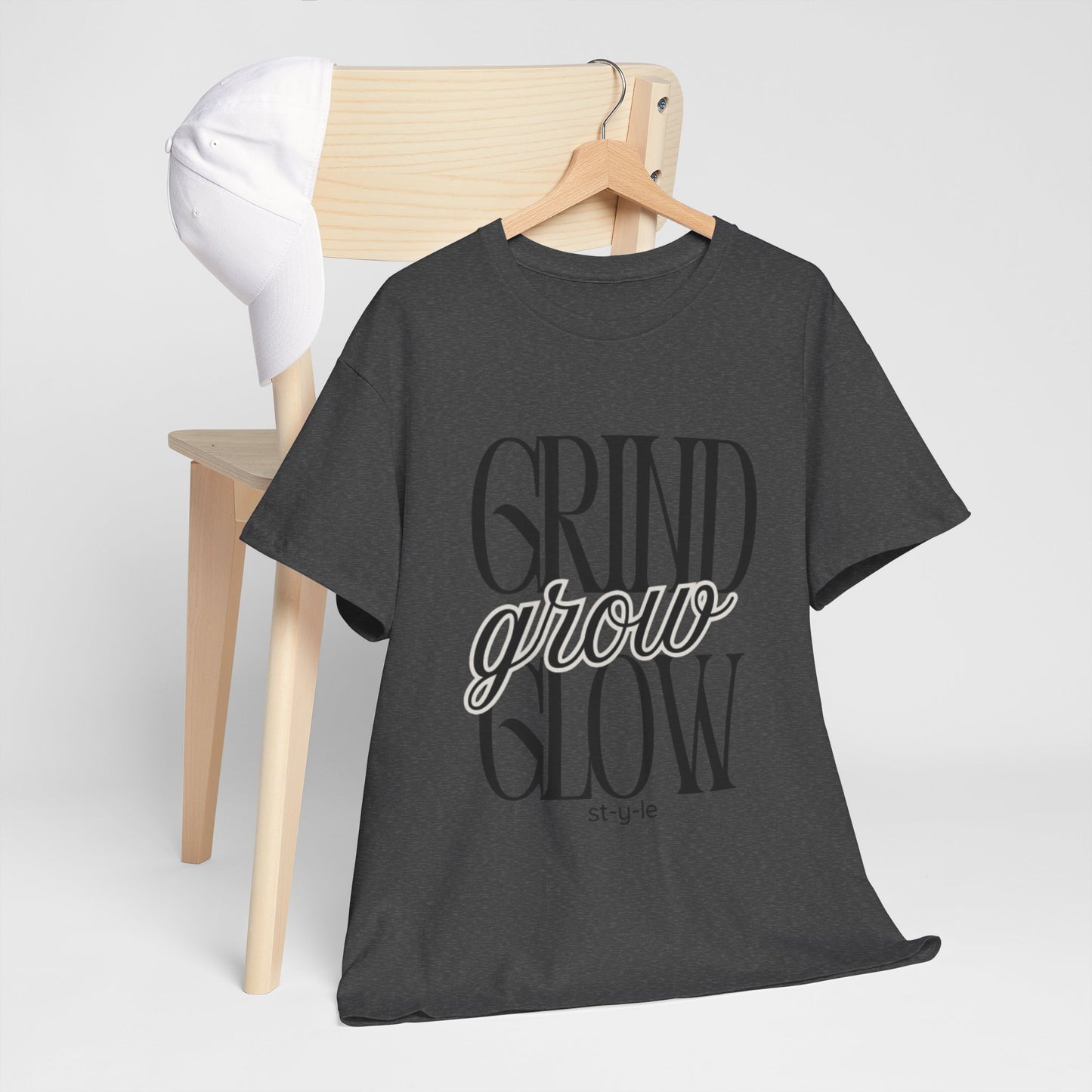 Grind Grow Glow Motivational Unisex Tee